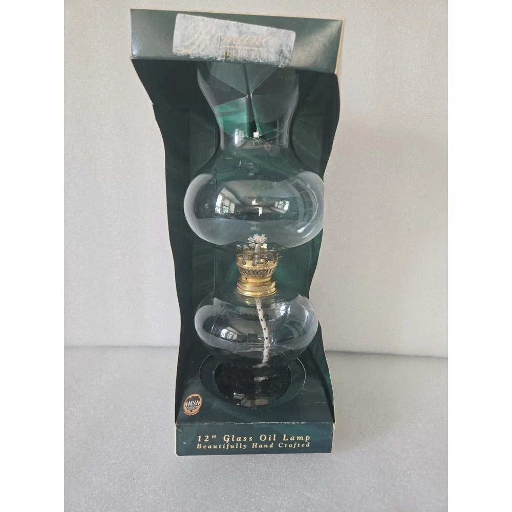 Vintage Clear Glass Lamplight Oil Lamp Romance Collection Handblown Oil Lamp